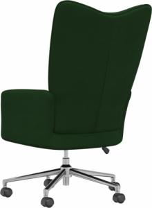 vidaXL Fotel, ciemnozielony, obity aksamitem 5