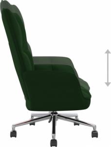 vidaXL Fotel, ciemnozielony, obity aksamitem 6