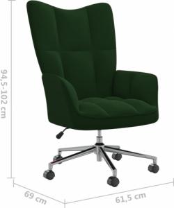 vidaXL Fotel, ciemnozielony, obity aksamitem 8