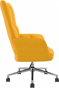 vidaXL Fotel, musztardowy, obity aksamitem 4