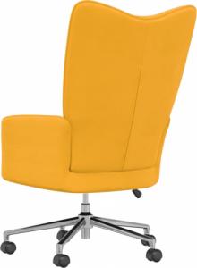 vidaXL Fotel, musztardowy, obity aksamitem 5