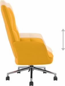 vidaXL Fotel, musztardowy, obity aksamitem 6