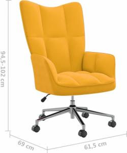 vidaXL Fotel, musztardowy, obity aksamitem 8