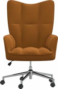 vidaXL Fotel, brązowy, obity aksamitem 3