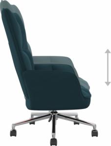 vidaXL Fotel, niebieski, obity aksamitem 6
