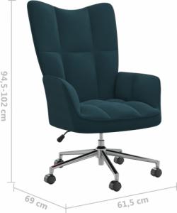 vidaXL Fotel, niebieski, obity aksamitem 8
