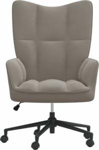 vidaXL Fotel, jasnoszary, obity aksamitem 3