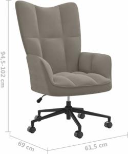 vidaXL Fotel, jasnoszary, obity aksamitem 8