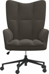 vidaXL Fotel, ciemnoszary, obity aksamitem 3