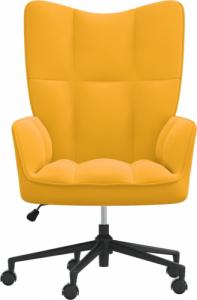 vidaXL Fotel, musztardowy, obity aksamitem 3