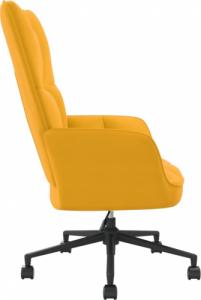 vidaXL Fotel, musztardowy, obity aksamitem 4