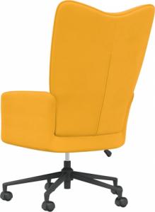 vidaXL Fotel, musztardowy, obity aksamitem 5