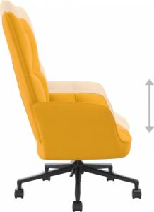 vidaXL Fotel, musztardowy, obity aksamitem 6