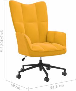 vidaXL Fotel, musztardowy, obity aksamitem 8