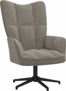 vidaXL Fotel z podnóżkiem, jasnoszary, obity aksamitem 6