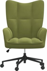 vidaXL Fotel, jasnozielony, obity aksamitem 3