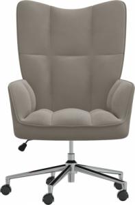 vidaXL Fotel, jasnoszary, obity aksamitem 3