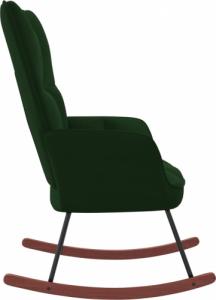 vidaXL Fotel bujany, ciemnozielony, tapicerowany aksamitem 4