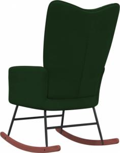vidaXL Fotel bujany, ciemnozielony, tapicerowany aksamitem 5