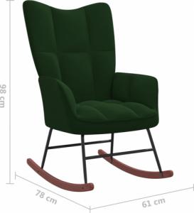 vidaXL Fotel bujany, ciemnozielony, tapicerowany aksamitem 7