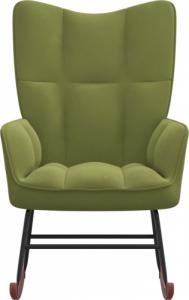 vidaXL Fotel bujany, jasnozielony, tapicerowany aksamitem 3