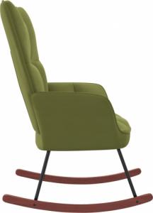 vidaXL Fotel bujany, jasnozielony, tapicerowany aksamitem 4