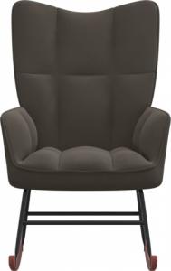 vidaXL Fotel bujany, ciemnoszary, tapicerowany aksamitem 3