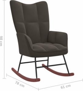 vidaXL Fotel bujany, ciemnoszary, tapicerowany aksamitem 7