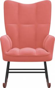 vidaXL Fotel bujany, różowy, tapicerowany aksamitem 3