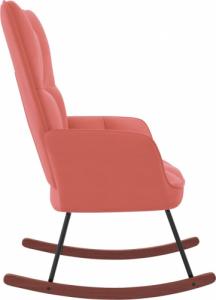 vidaXL Fotel bujany, różowy, tapicerowany aksamitem 4