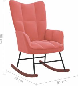 vidaXL Fotel bujany, różowy, tapicerowany aksamitem 7