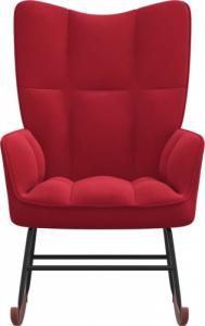 vidaXL Fotel bujany, winna czerwień, tapicerowany aksamitem 3