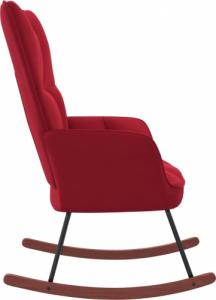 vidaXL Fotel bujany, winna czerwień, tapicerowany aksamitem 4