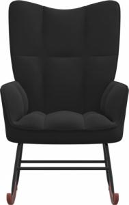 vidaXL Fotel bujany, czarny, tapicerowany aksamitem 3