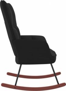 vidaXL Fotel bujany, czarny, tapicerowany aksamitem 4