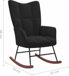 vidaXL Fotel bujany, czarny, tapicerowany aksamitem 7