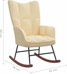 vidaXL Fotel bujany, kremowy, tapicerowany aksamitem 3