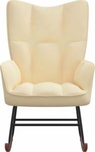vidaXL Fotel bujany, kremowy, tapicerowany aksamitem 4