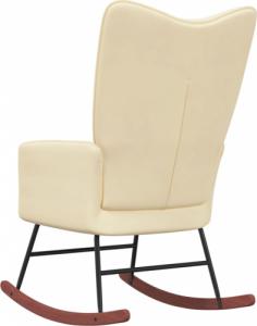 vidaXL Fotel bujany, kremowy, tapicerowany aksamitem 6