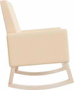 vidaXL Fotel bujany, kremowy, tapicerowany tkaniną 5