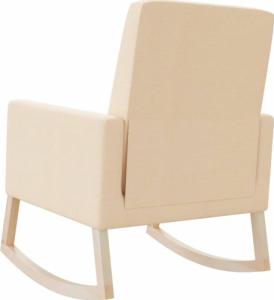 vidaXL Fotel bujany, kremowy, tapicerowany tkaniną 6