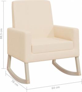 vidaXL Fotel bujany, kremowy, tapicerowany tkaniną 8