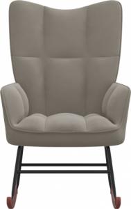 vidaXL Fotel bujany, jasnoszary, tapicerowany aksamitem 3