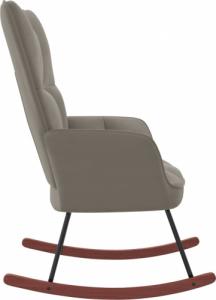 vidaXL Fotel bujany, jasnoszary, tapicerowany aksamitem 4