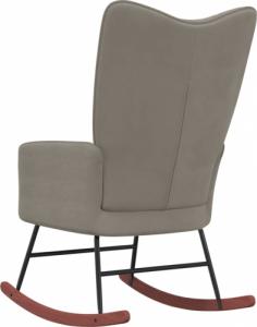 vidaXL Fotel bujany, jasnoszary, tapicerowany aksamitem 5