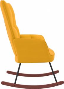 vidaXL Fotel bujany, musztardowy, tapicerowany aksamitem 4