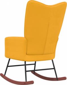 vidaXL Fotel bujany, musztardowy, tapicerowany aksamitem 5