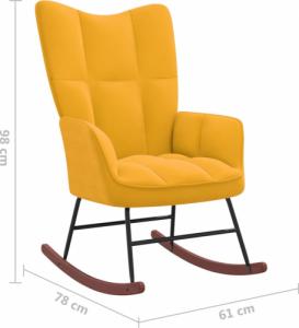 vidaXL Fotel bujany, musztardowy, tapicerowany aksamitem 7