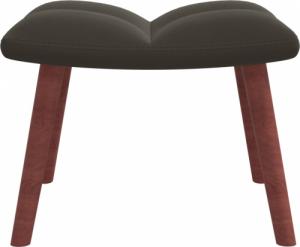 vidaXL Fotel bujany z podnóżkiem, ciemnoszary, obity aksamitem 8