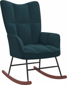 vidaXL Fotel bujany, niebieski, tapicerowany aksamitem 1